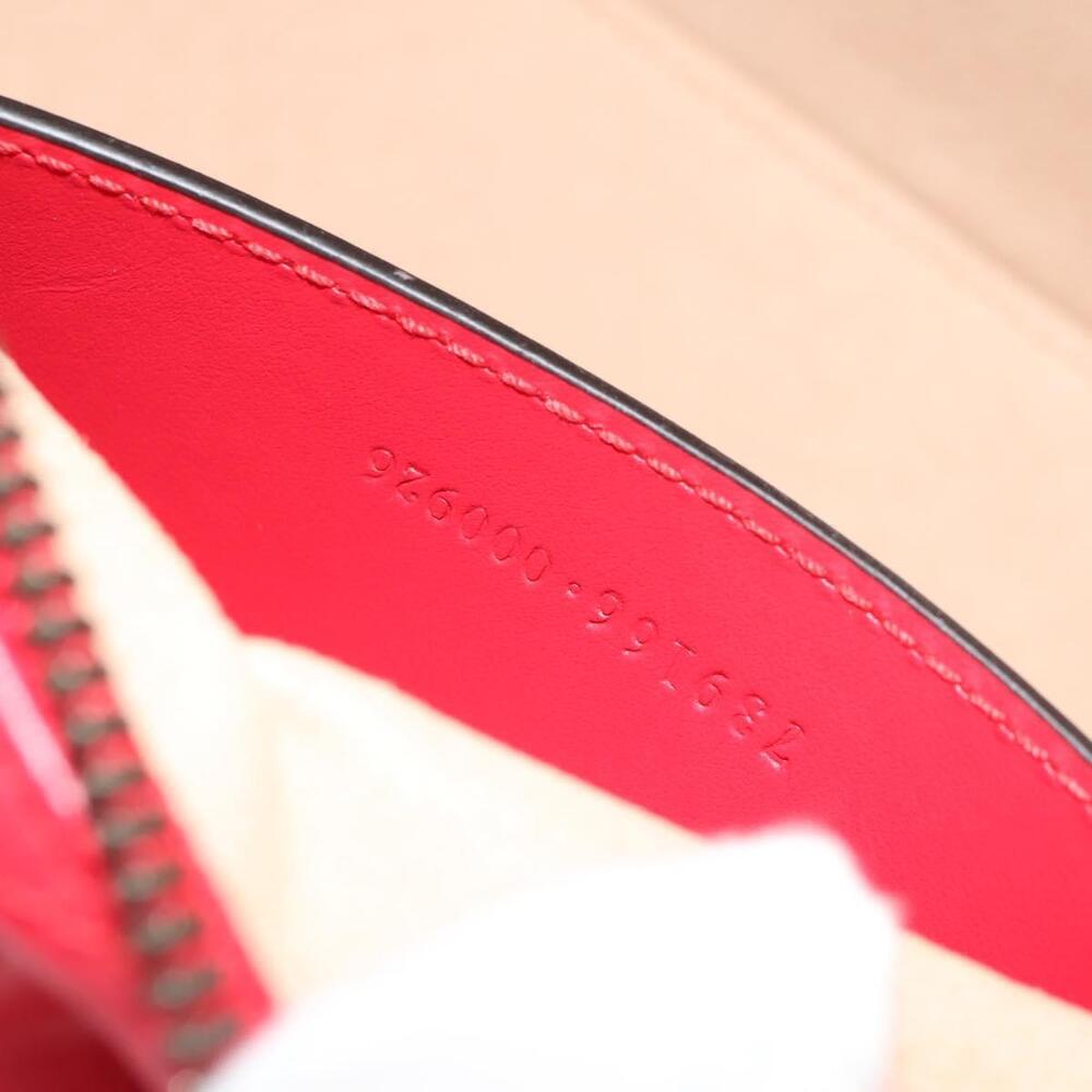 GUCCI GG Marmont Accessory Pouch Leather Red Gold 739166 Auth ka600V - Picture 11 of 16